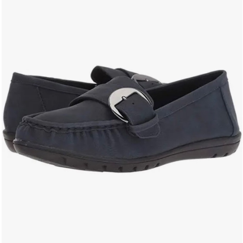 Soft styles twilight blue buckled memory foam loafers. NWOT